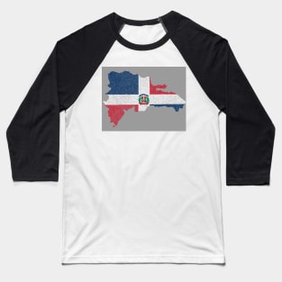 Dominican Republic Map Design Baseball T-Shirt